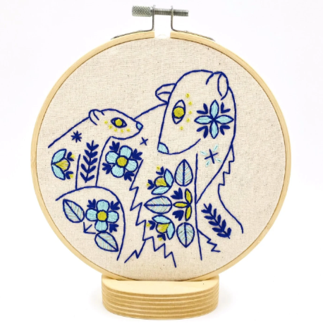 Folk Polar Bears Embroidery Kit