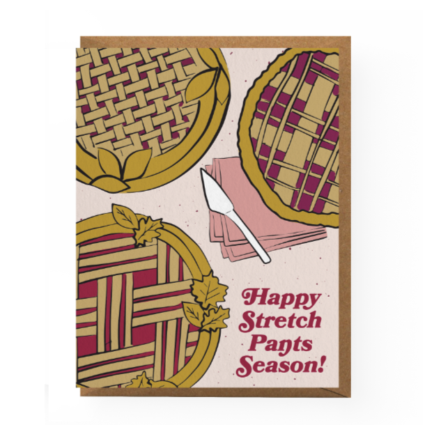Stretch Pants Season Holiday Card Greeting Cards Boss Dotty Paper Co