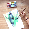 Modern Abstract Watercolor Painting at Parachute SoHo Past Workshop Brooklyn Craft Company