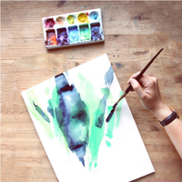 Modern Abstract Watercolor Painting at Parachute SoHo Past Workshop Brooklyn Craft Company