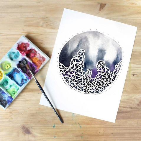 Modern Abstract Watercolor Painting
