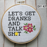 Let's Get Drinks Cross Stitch Kit