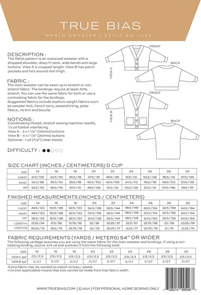 Marlo Sweater Pattern 14-30