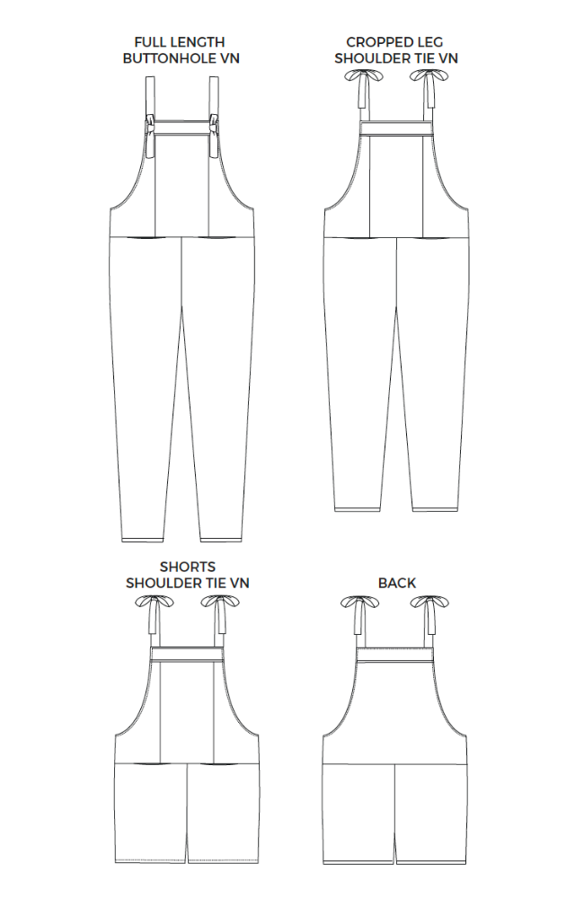 Erin Dungarees or Overalls Pattern Pattern Tilly and the Buttons
