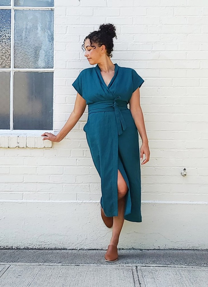 linen wrap dress pattern Sewing Pattern