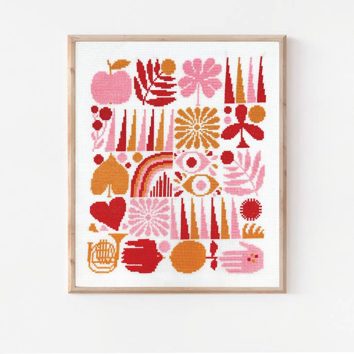 Harvest Grid Cross Stitch Kit Kit Budgie Goods