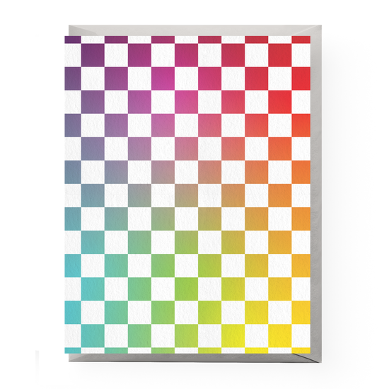 Rainbow Checkerboard Card