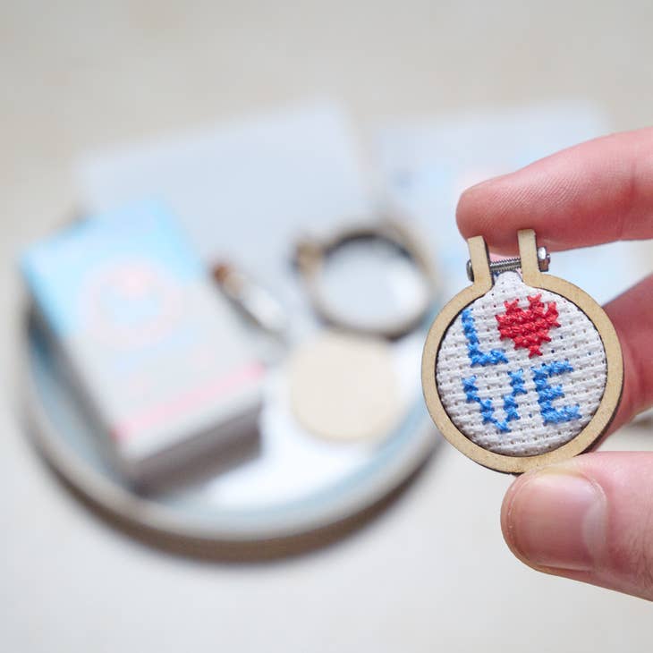 Kawaii Love Letters Cross Stitch Kit In A Matchbox