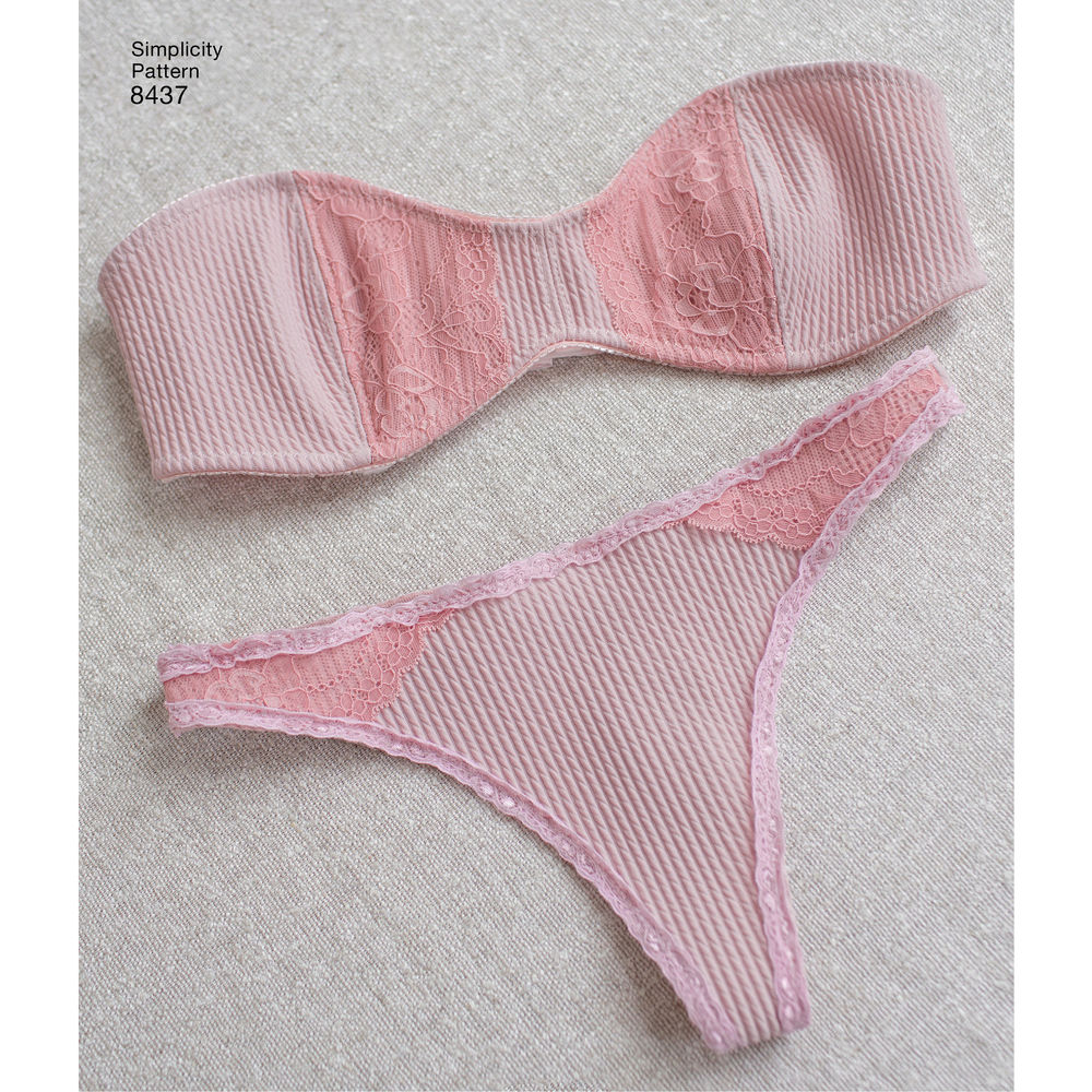Simplicity Pattern 8437 Strapless Bra & Panties by Madalynne