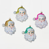 sparkly santa ornaments