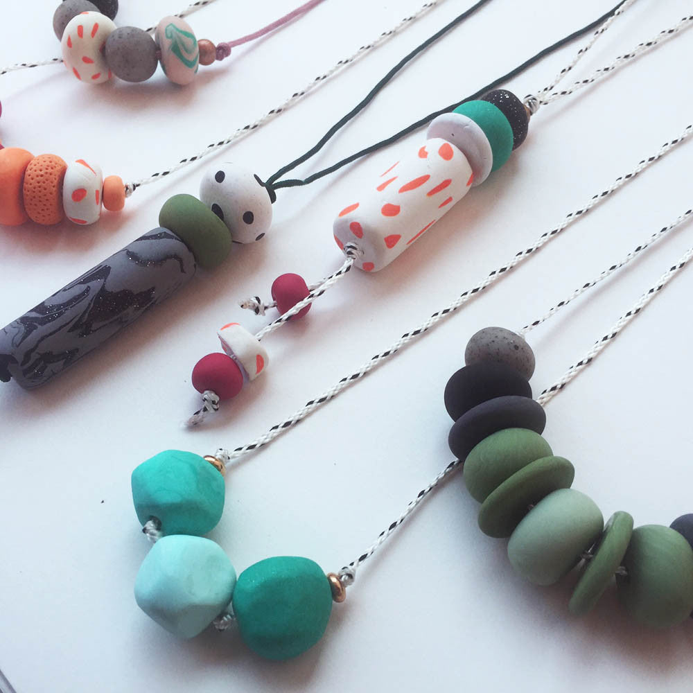 DIY Simple Polymer Clay Bead Necklace