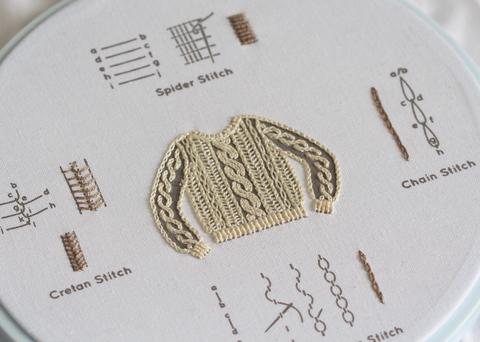 Embroidery Stitch Sampler Kit - Sweater Kit Kiriki Press