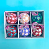Colorful Checkered Ball Ornaments