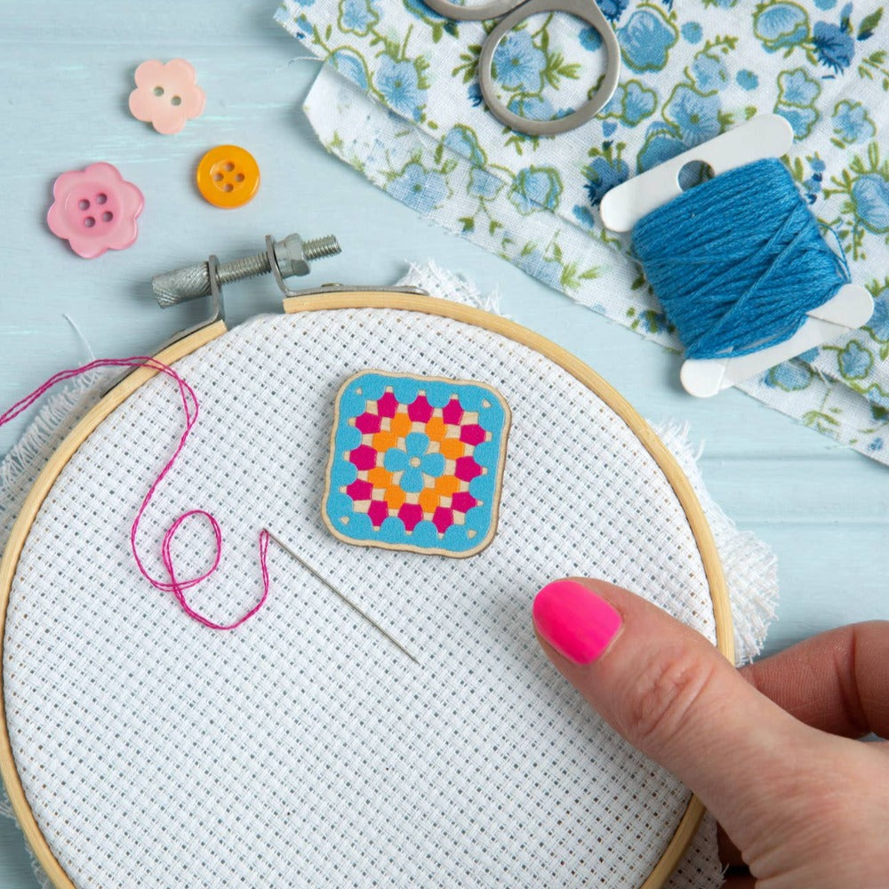 Granny Square Crochet Magnetic Needle Minder Needlework Hawthorn Handmade