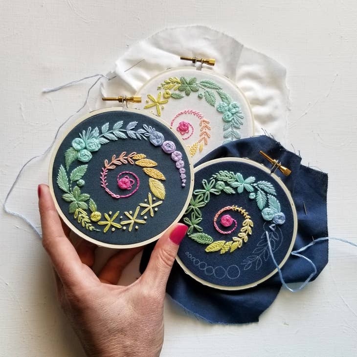 Spiral Sampler Beginner Embroidery Kit Kit Jessica Long Embroidery