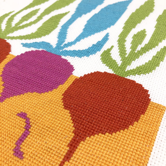 Budgie Goods Beet Cross Stitch Kit Close up