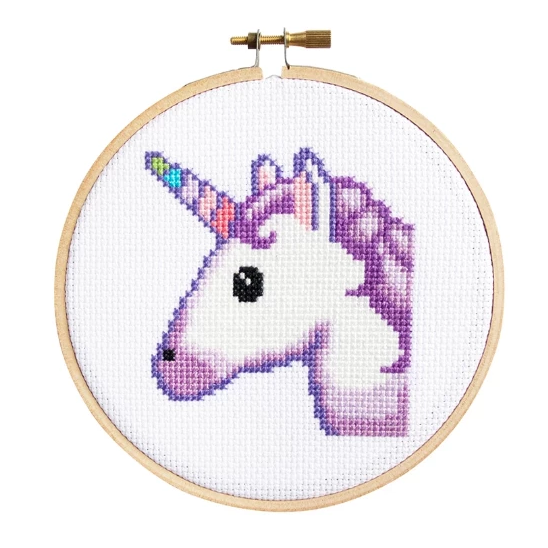 Emoji Unicorn Cross Stitch Kit Kit The Stranded Stitch