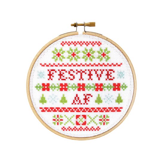 Festive AF Cross Stitch Kit Kit The Stranded Stitch