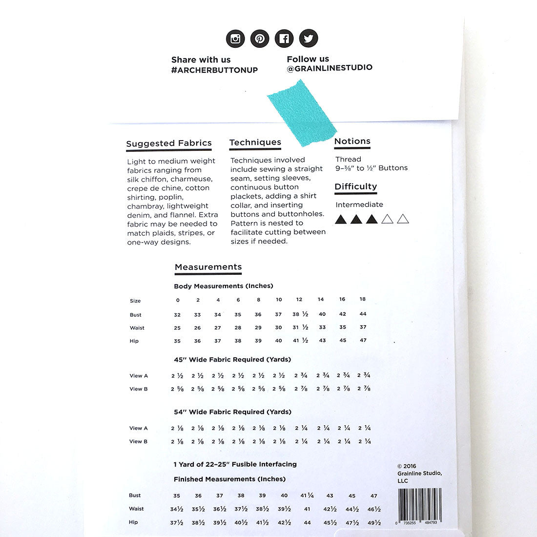Archer Button Up Shirt Pattern Pattern Grainline Studio