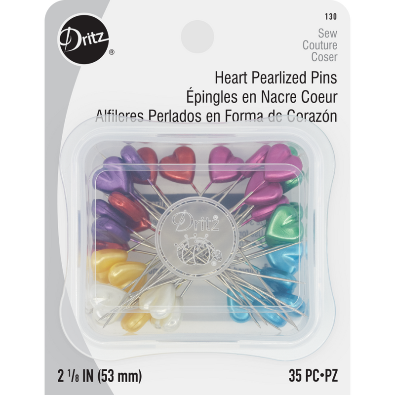 Heart Pearlized Pins - Multi-Colored Notions Brooklyn Craft Company