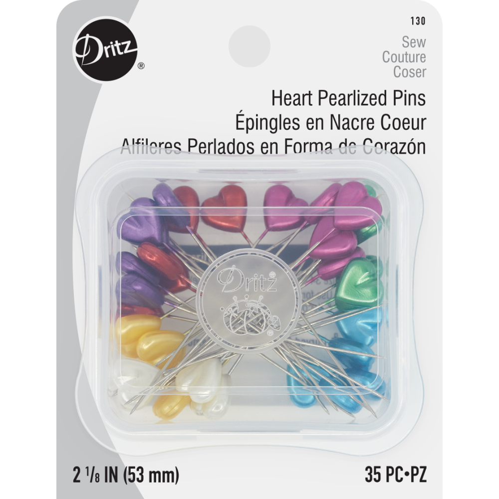 Heart Pearlized Pins - Multi-Colored