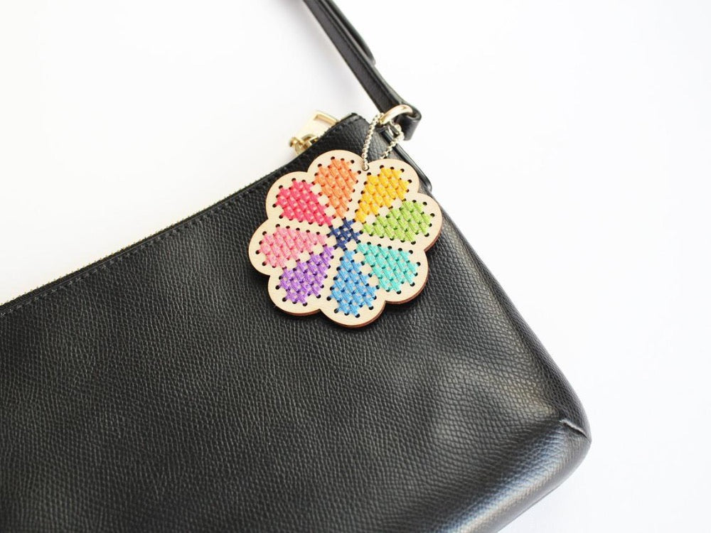 Flower Power Wood Cross Stitch Kit
