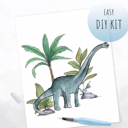 DIY Watercolor Kit - Brachiosaurus Kit Maya x Kiwi