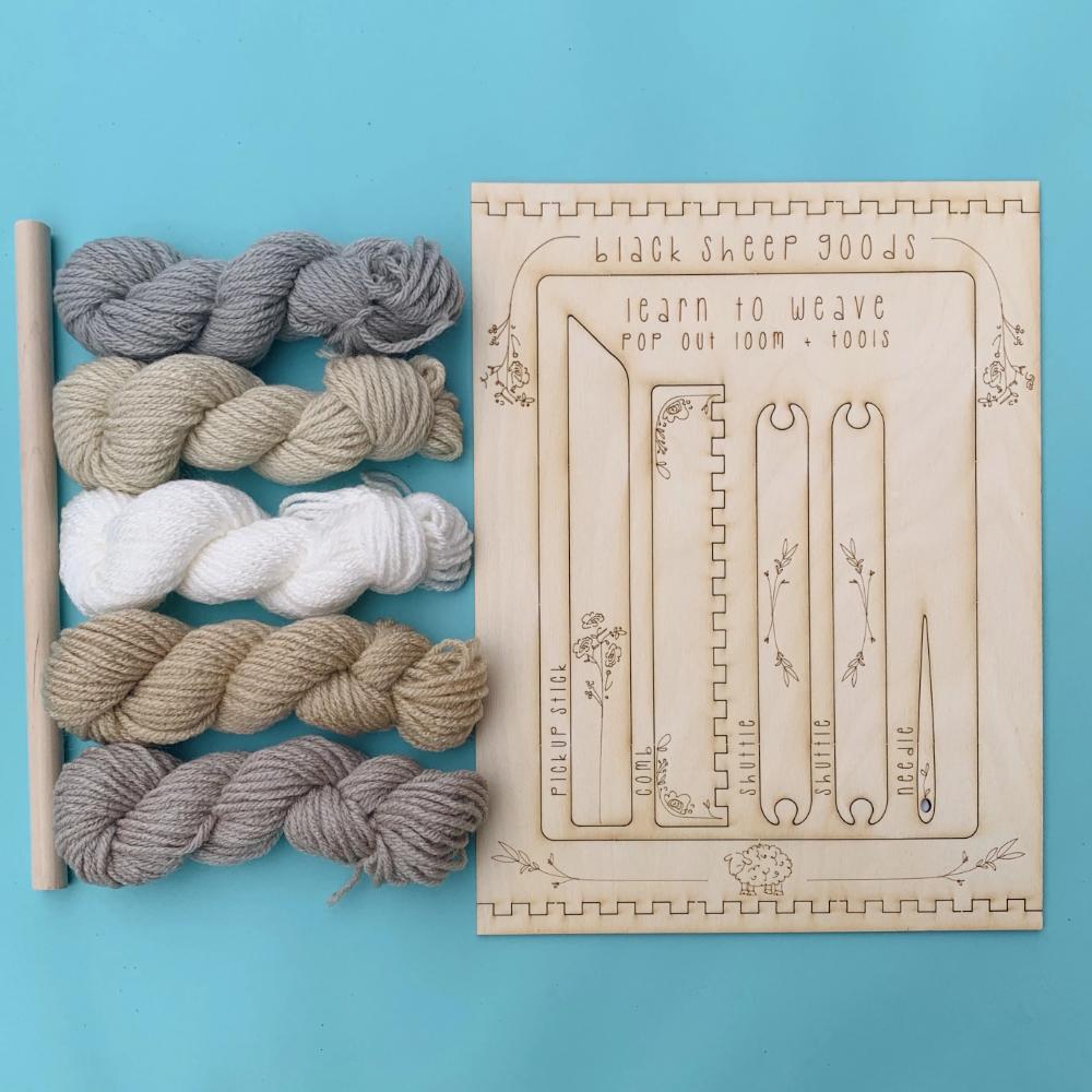 DIY Tapestry Weaving Kit Kit Black Sheep Goods Natural BSG