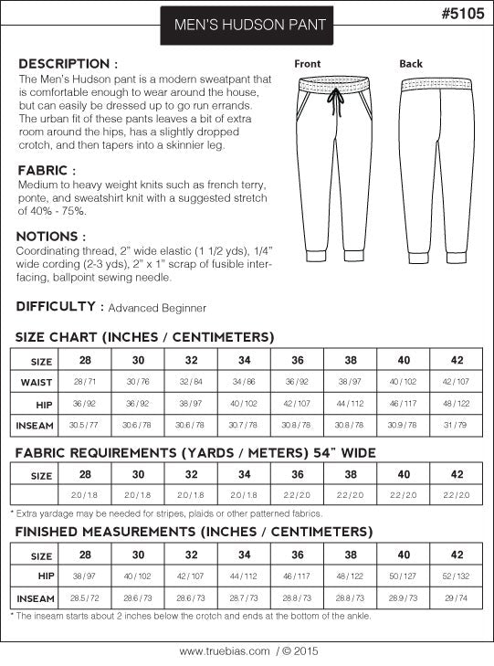 VIRTUAL WORKSHOP: Sew Hudson Pants
