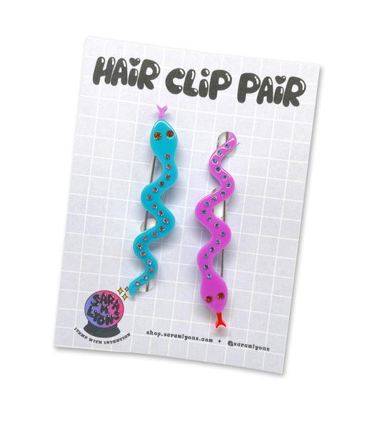 Mini Magic Snakes Hair Clip Pair