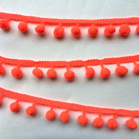 Neon Pom Pom Trim Notions Brooklyn Craft Company Neon Orange