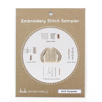 Embroidery Stitch Sampler Kit - Sweater Kit Kiriki Press