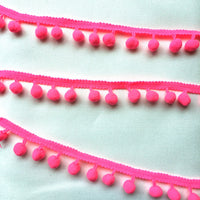 Neon Pom Pom Trim Notions Brooklyn Craft Company Neon Pink