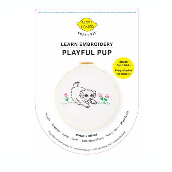 Playful Pup Embroidery Kit