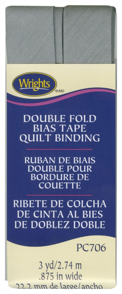 Double Fold Quilt Binding - Light Grey Wrights