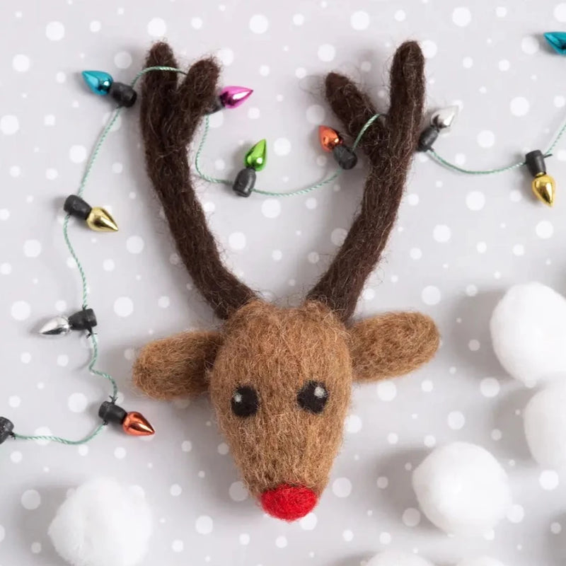 Rudolph Brooch Felting Kit Kit Hawthorn Handmade