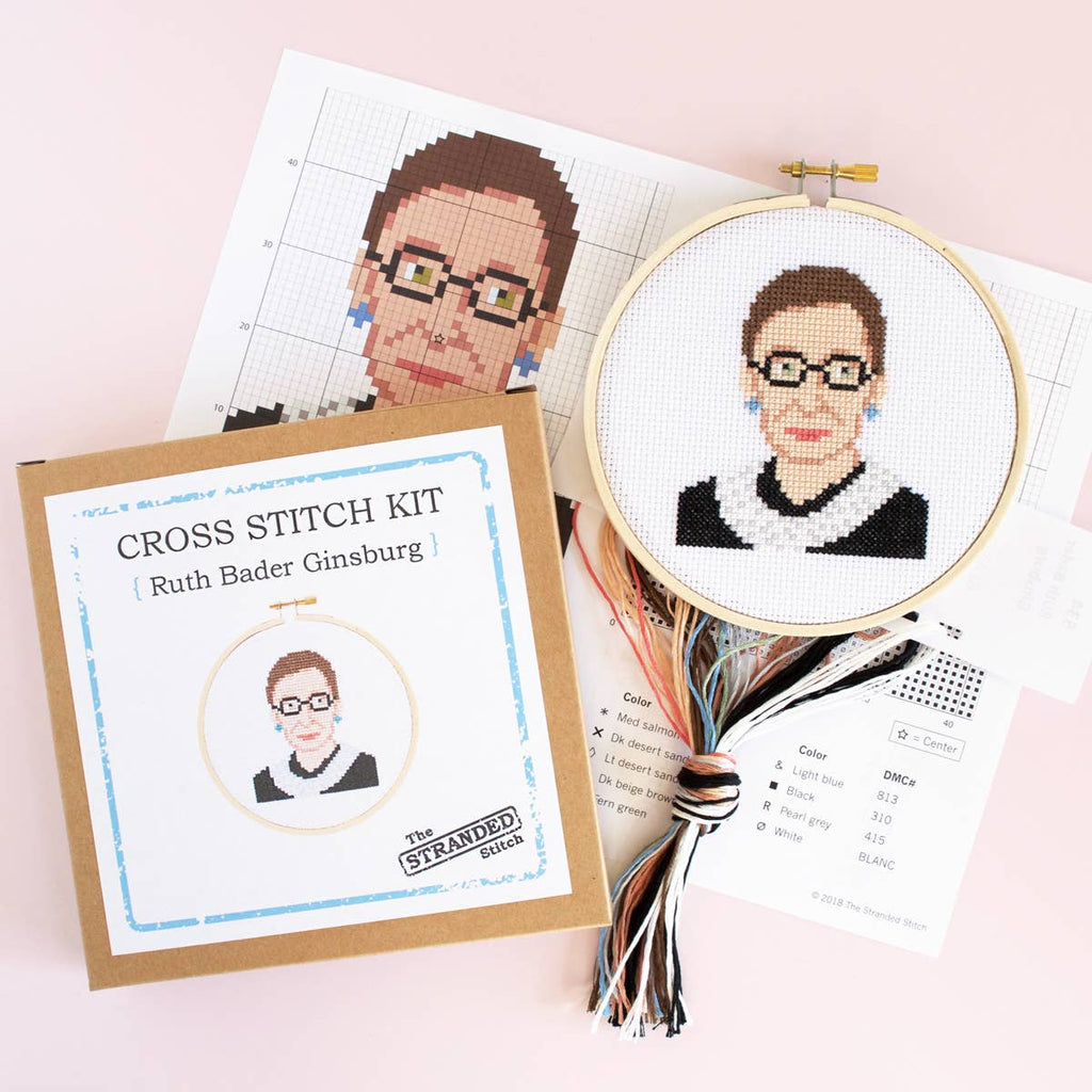 Ruth Bader Ginsberg Cross Stitch Kit