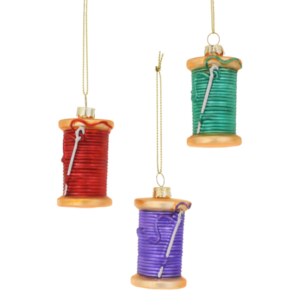 Spool of Thread Ornament Ornament Cody Foster and Co. Red