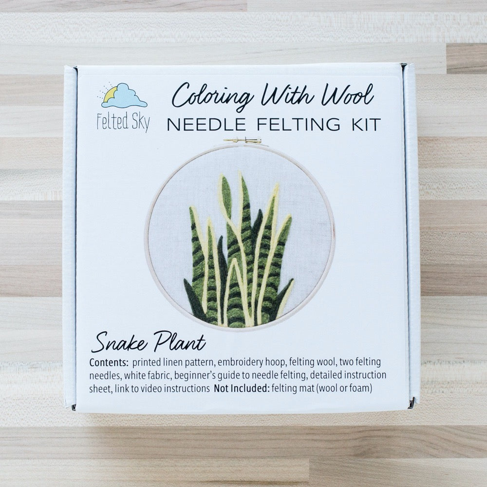 Snake Plant Needle Felting Kit
