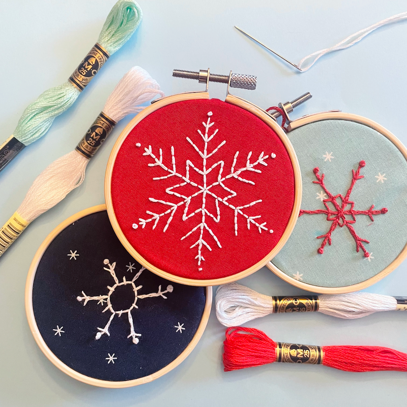 Embroidered Snowflake Ornaments Past Workshop Brooklyn Craft Company