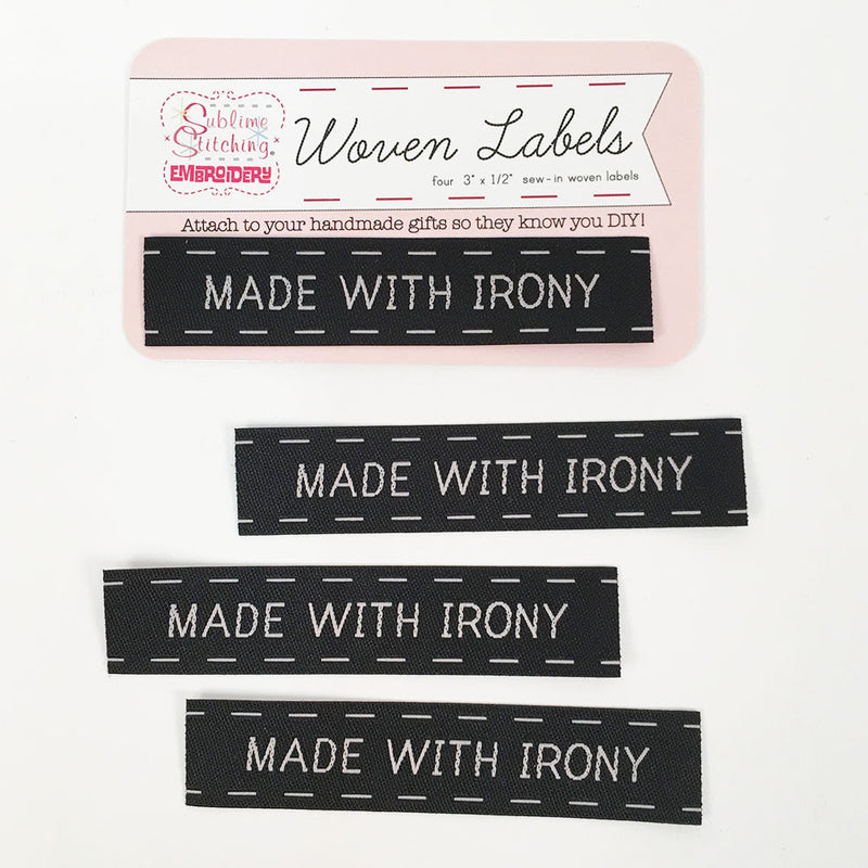 Made with Irony Woven Labels Sublime Stitching