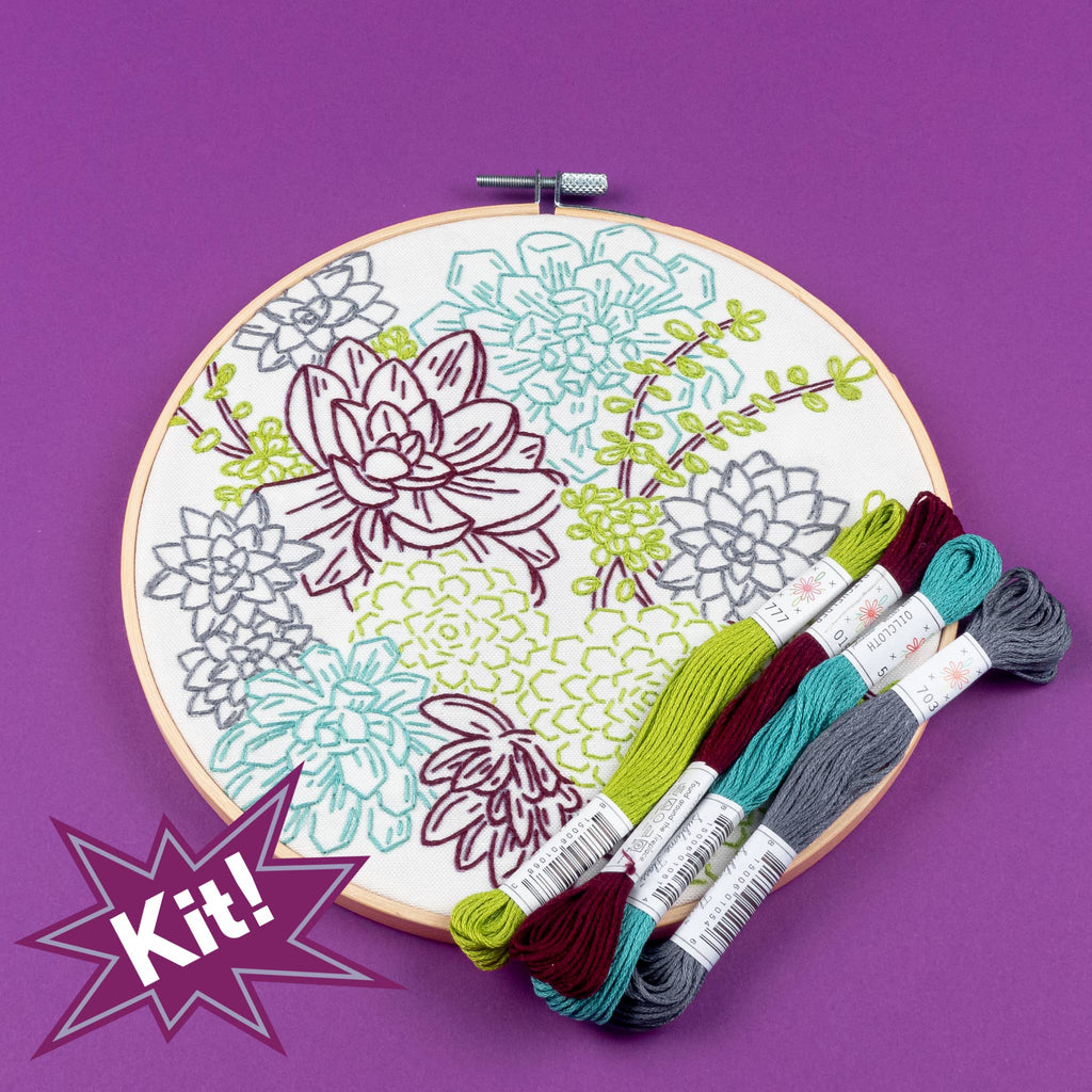 Succulent Garden Embroidery Kit