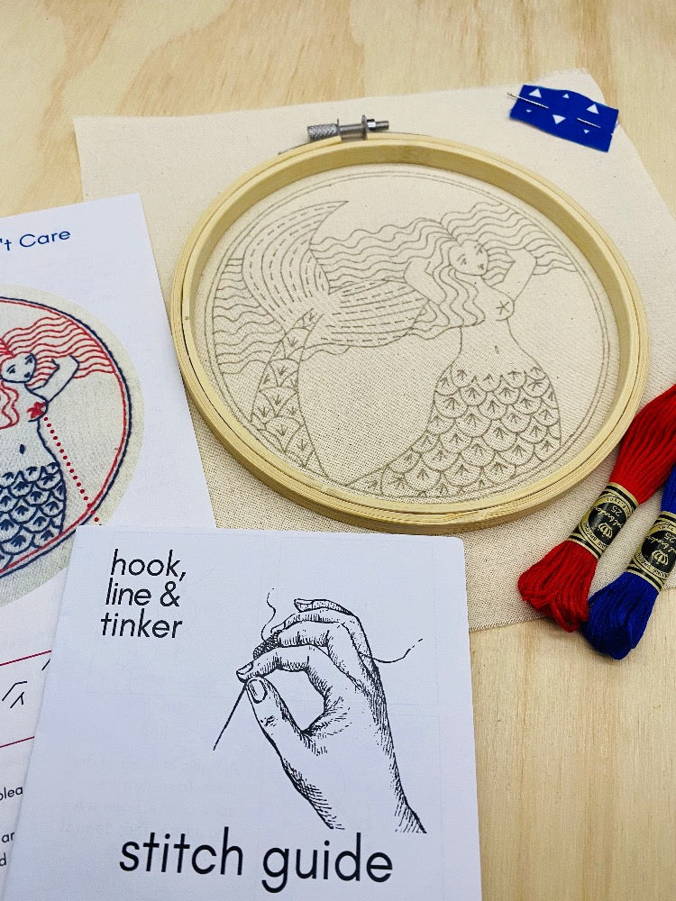 Mermaid Hair Don't Care Embroidery Kit
