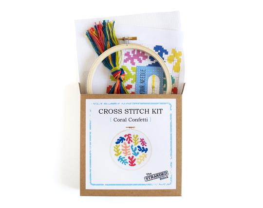 Coral Confetti Cross Stitch Kit