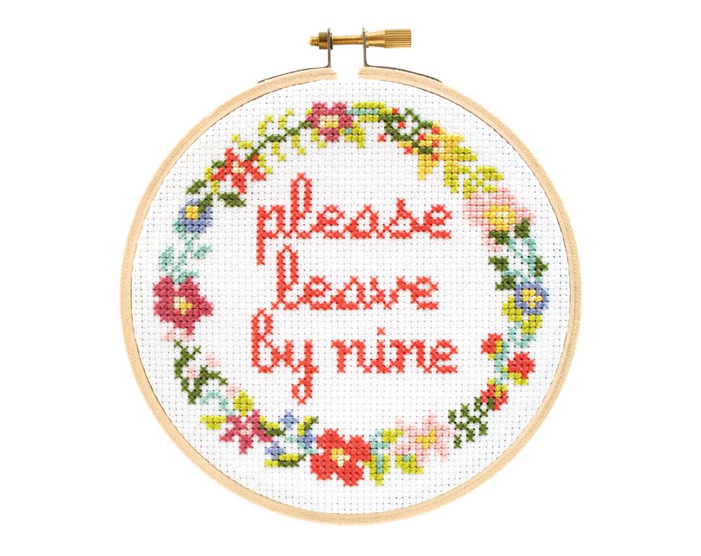 Please Leave By Nine Cross Stitch Kit