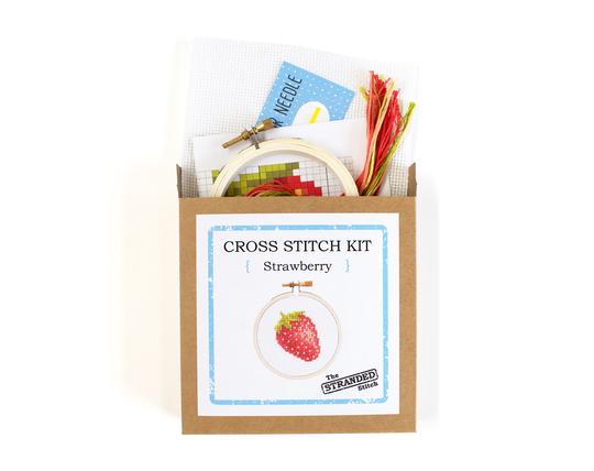 Mini Strawberry Cross Stitch Kit Kit The Stranded Stitch